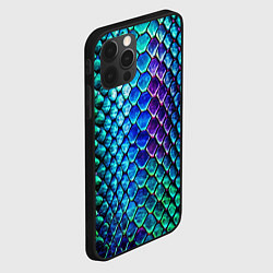 Чехол для iPhone 12 Pro Радужная кожа змеи, цвет: 3D-черный — фото 2