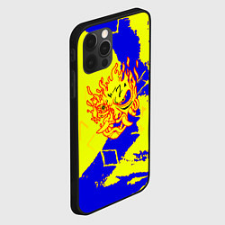 Чехол для iPhone 12 Pro Samurai logo yellow fire, цвет: 3D-черный — фото 2