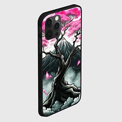 Чехол для iPhone 12 Pro Япония сакура и горы, цвет: 3D-черный — фото 2