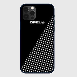 Чехол для iPhone 12 Pro Opel эмблема чёрно-белый, цвет: 3D-черный
