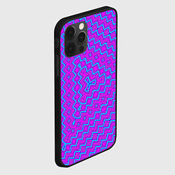 Чехол для iPhone 12 Pro Неонового цвета геометрический асимметричный узор, цвет: 3D-черный — фото 2