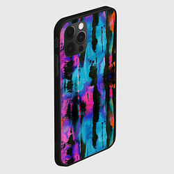 Чехол для iPhone 12 Pro Разноцветные чернила - абстрактные пятна, цвет: 3D-черный — фото 2