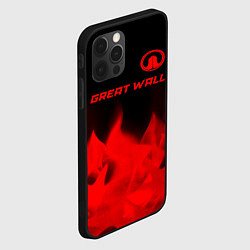 Чехол для iPhone 12 Pro Great Wall - red gradient посередине, цвет: 3D-черный — фото 2