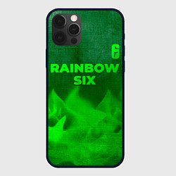 Чехол для iPhone 12 Pro Rainbow Six - green gradient посередине, цвет: 3D-черный