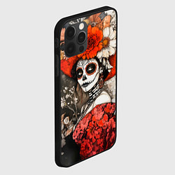 Чехол для iPhone 12 Pro Катрина в красном, цвет: 3D-черный — фото 2