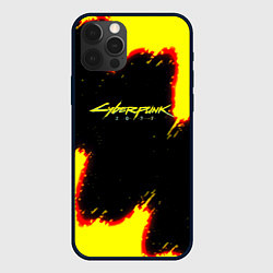 Чехол для iPhone 12 Pro Cyberpunk 2077 огненный стиль, цвет: 3D-черный