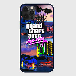 Чехол для iPhone 12 Pro GTA vice city коллаж, цвет: 3D-черный