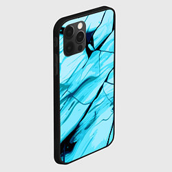 Чехол для iPhone 12 Pro Стилизованная каменная текстура голубой, цвет: 3D-черный — фото 2