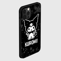 Чехол для iPhone 12 Pro Kuromi glitch на темном фоне, цвет: 3D-черный — фото 2