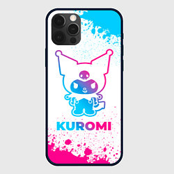 Чехол для iPhone 12 Pro Kuromi neon gradient style, цвет: 3D-черный