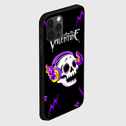 Чехол для iPhone 12 Pro Bullet For My Valentine неоновый череп, цвет: 3D-черный — фото 2