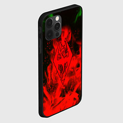 Чехол для iPhone 12 Pro Skyrim fire steel, цвет: 3D-черный — фото 2