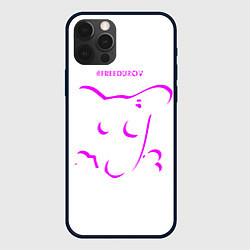 Чехол для iPhone 12 Pro Собака и надпись FREEDUROV, цвет: 3D-черный