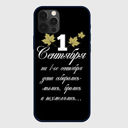 Чехол для iPhone 12 Pro 1 сентября - дети собирались, цвет: 3D-черный