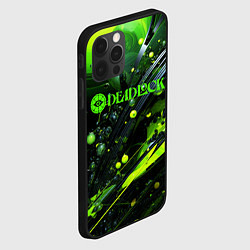 Чехол для iPhone 12 Pro Deadlock logo зеленая абстракция, цвет: 3D-черный — фото 2