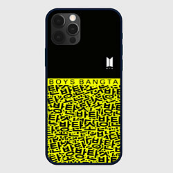 Чехол для iPhone 12 Pro BTS pattern kpop, цвет: 3D-черный