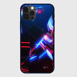 Чехол для iPhone 12 Pro Неоновая абстракция кубы, цвет: 3D-черный