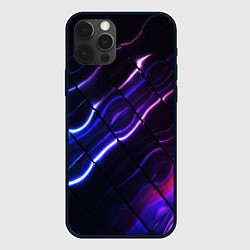 Чехол для iPhone 12 Pro Неоновые линии разводы, цвет: 3D-черный