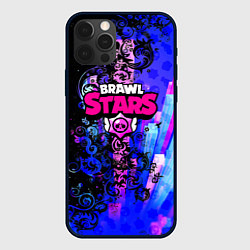 Чехол для iPhone 12 Pro Brawl stars neon abstraction, цвет: 3D-черный