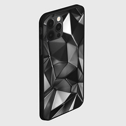 Чехол для iPhone 12 Pro Серая геометрия с бликами, цвет: 3D-черный — фото 2