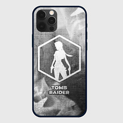 Чехол для iPhone 12 Pro Tomb Raider - grey gradient, цвет: 3D-черный