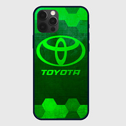 Чехол для iPhone 12 Pro Toyota - green gradient, цвет: 3D-черный