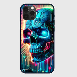 Чехол iPhone 12 Pro Cool cyber skull - neon glow