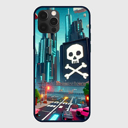 Чехол iPhone 12 Pro Minecraft district with skull - ai art fantasy