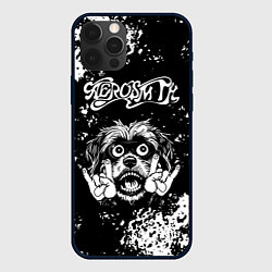 Чехол для iPhone 12 Pro Aerosmith рок пес, цвет: 3D-черный