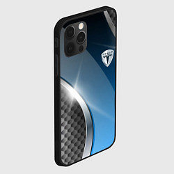 Чехол для iPhone 12 Pro Tesla carbon steel, цвет: 3D-черный — фото 2