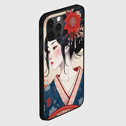 Чехол для iPhone 12 Pro Искусство японская девушка, цвет: 3D-черный — фото 2