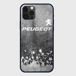 Чехол для iPhone 12 Pro Peugeot - grey gradient посередине, цвет: 3D-черный