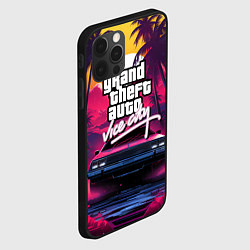 Чехол для iPhone 12 Pro Grand Theft Auto VI - автомобиль на закате, цвет: 3D-черный — фото 2