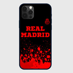 Чехол для iPhone 12 Pro Real Madrid - red gradient посередине, цвет: 3D-черный