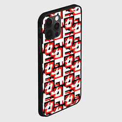Чехол для iPhone 12 Pro Чёрно-красные фигуры на белом фоне, цвет: 3D-черный — фото 2