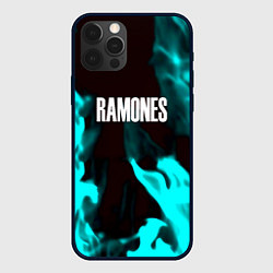 Чехол для iPhone 12 Pro Ramones fire rose, цвет: 3D-черный