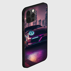 Чехол для iPhone 12 Pro Porshe ночной город, цвет: 3D-черный — фото 2