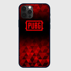 Чехол для iPhone 12 Pro PUBG red poly, цвет: 3D-черный