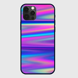 Чехол для iPhone 12 Pro Неоновые полосы градиент, цвет: 3D-черный