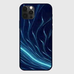 Чехол для iPhone 12 Pro Линии абстрактные неоновые, цвет: 3D-черный