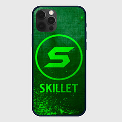 Чехол для iPhone 12 Pro Skillet - green gradient, цвет: 3D-черный