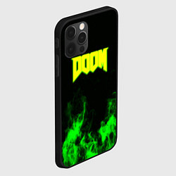 Чехол для iPhone 12 Pro Doom кислотное лого огонь, цвет: 3D-черный — фото 2