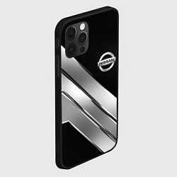 Чехол для iPhone 12 Pro Nissan metal steel auto, цвет: 3D-черный — фото 2