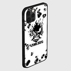 Чехол для iPhone 12 Pro Samurai черные краски текстура, цвет: 3D-черный — фото 2