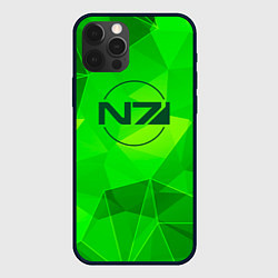 Чехол для iPhone 12 Pro Mass Effect green poly, цвет: 3D-черный