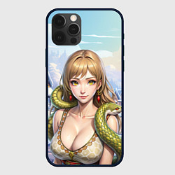Чехол для iPhone 12 Pro Девушка - змея символ 2025, цвет: 3D-черный