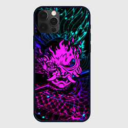 Чехол для iPhone 12 Pro Cyberpunk 2077 dragon neon, цвет: 3D-черный