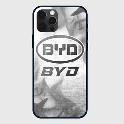 Чехол для iPhone 12 Pro BYD - white gradient, цвет: 3D-черный