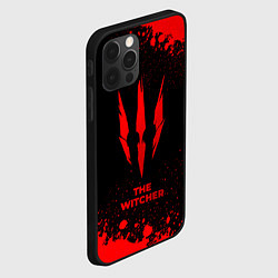 Чехол для iPhone 12 Pro The Witcher - red gradient, цвет: 3D-черный — фото 2