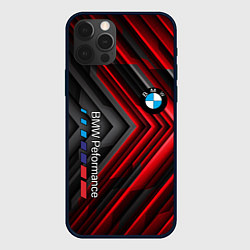 Чехол для iPhone 12 Pro BMW geometry stripes red, цвет: 3D-черный